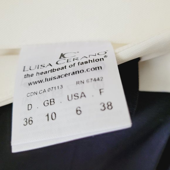 Luisa Cerano Navy and Off-White Striped Palazzo Pants  US 6 - Picture 5 of 13